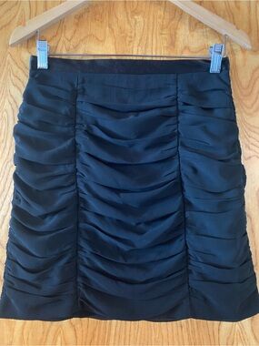 Black Ruched Mini Skirt